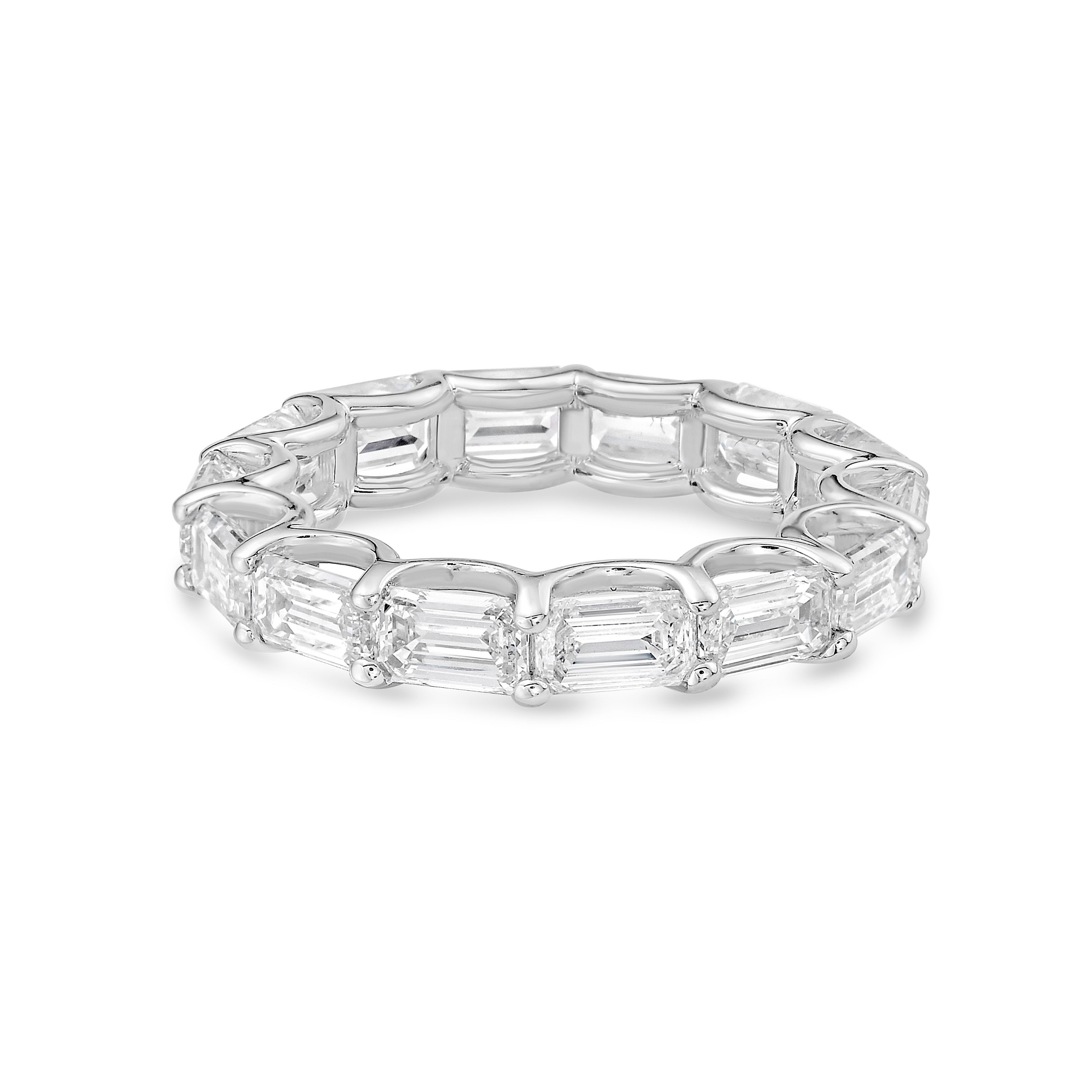 Lab Grown Emerald East West Eternity Band