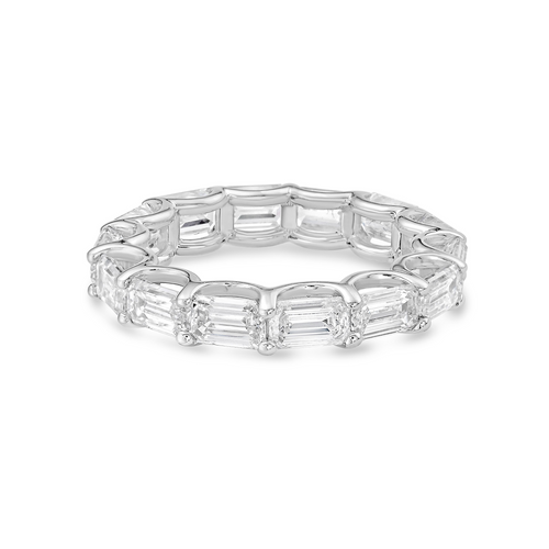 Lab Grown Emerald East West Eternity Band