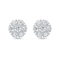 Lab-Grown Flower Cluster Studs, 14K Gold