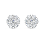 Lab-Grown Flower Cluster Studs, 14K Gold