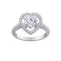 Lab-Grown Heart Pave Halo Diamond Engagement Ring