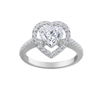 Lab-Grown Heart Pave Halo Diamond Engagement Ring
