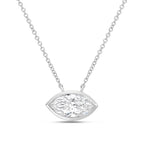 Lab Grown Marquise Diamond Bezel Pendant
