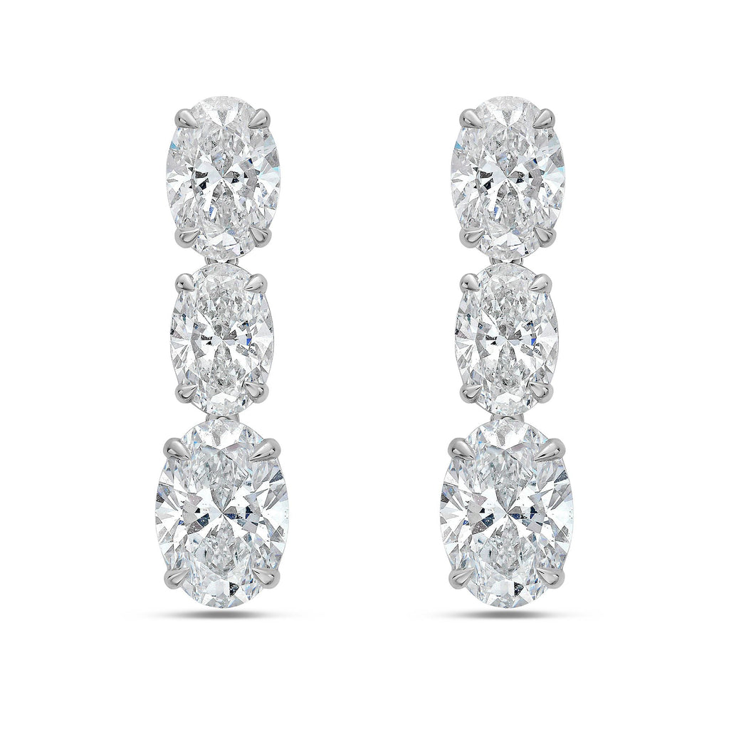 Lab Grown Oval Diamond Drop Earrings
