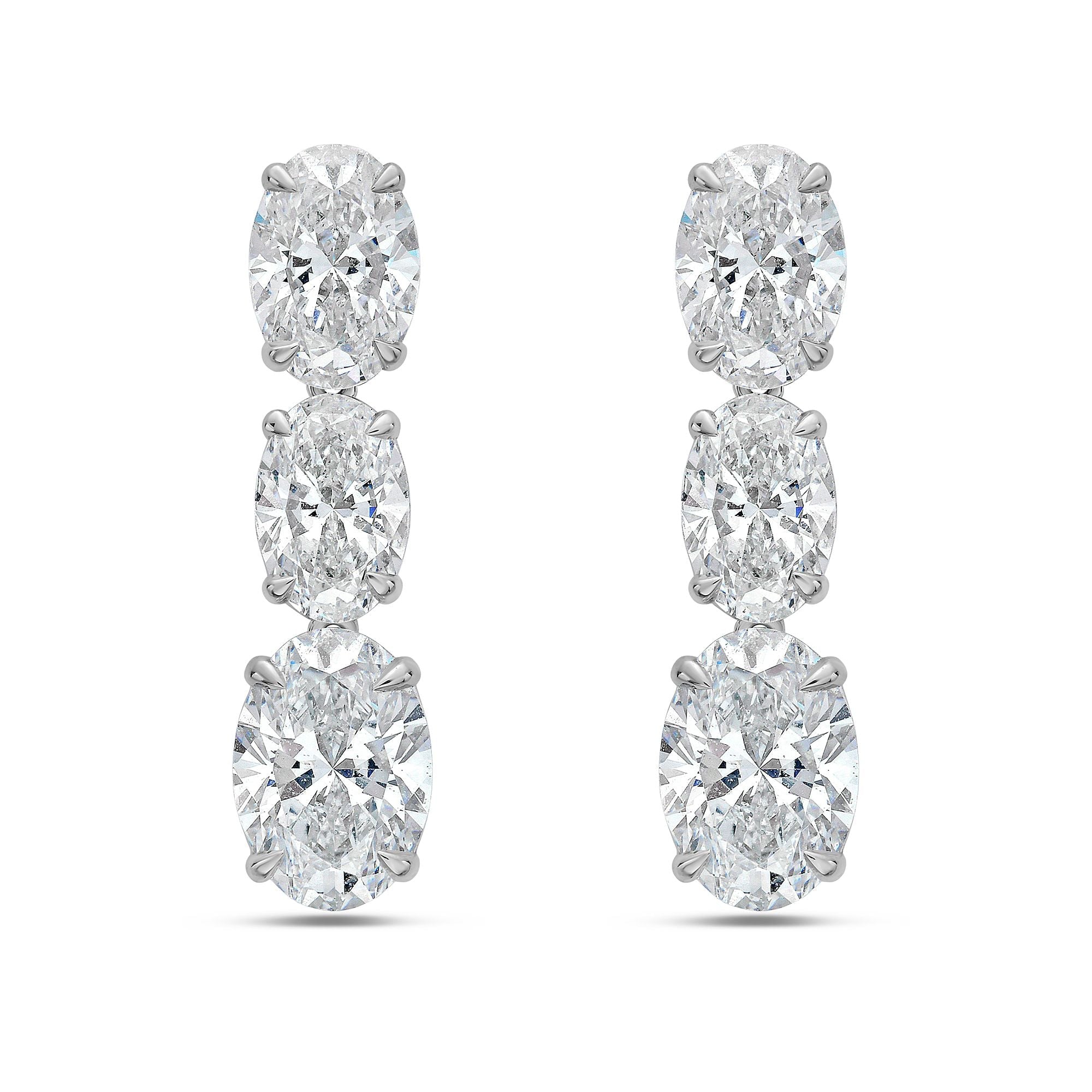 Lab Grown Oval Diamond Drop Earrings