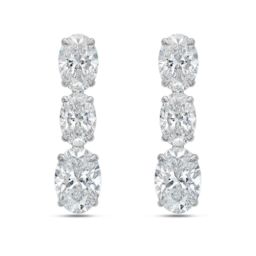Lab Grown Oval Diamond Drop Earrings