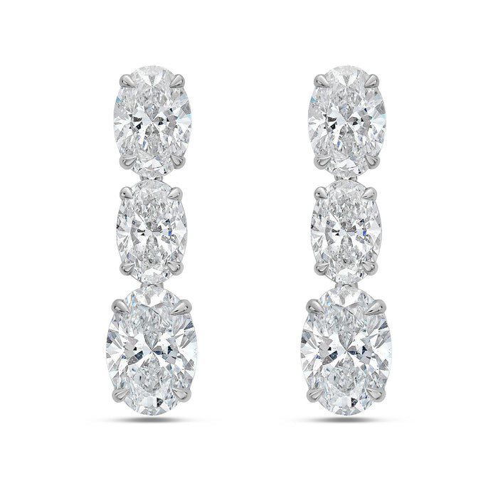 Lab Grown Oval Diamond Drop Earrings