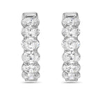 Lab Grown Oval Diamond Hoop Earrings - 0.75"