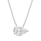 Lab Grown Pear Diamond East West Pendant