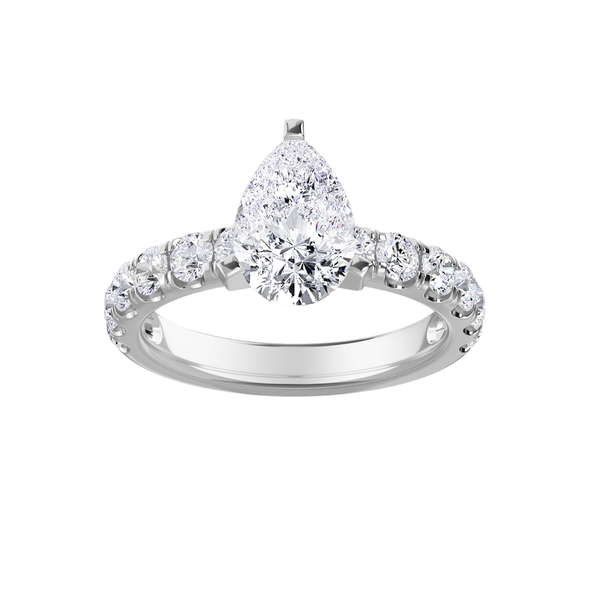 Lab Grown Pear Shaped Diamond Engagement Ring