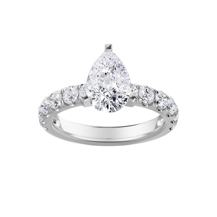 Lab Grown Pear Shaped Diamond Engagement Ring