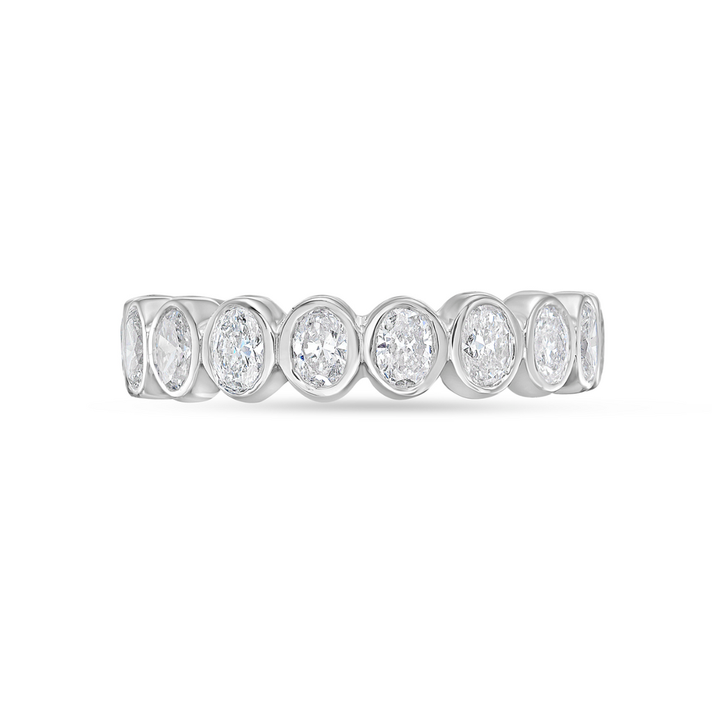 Lab Grown Petite Oval Bezel Eternity Band