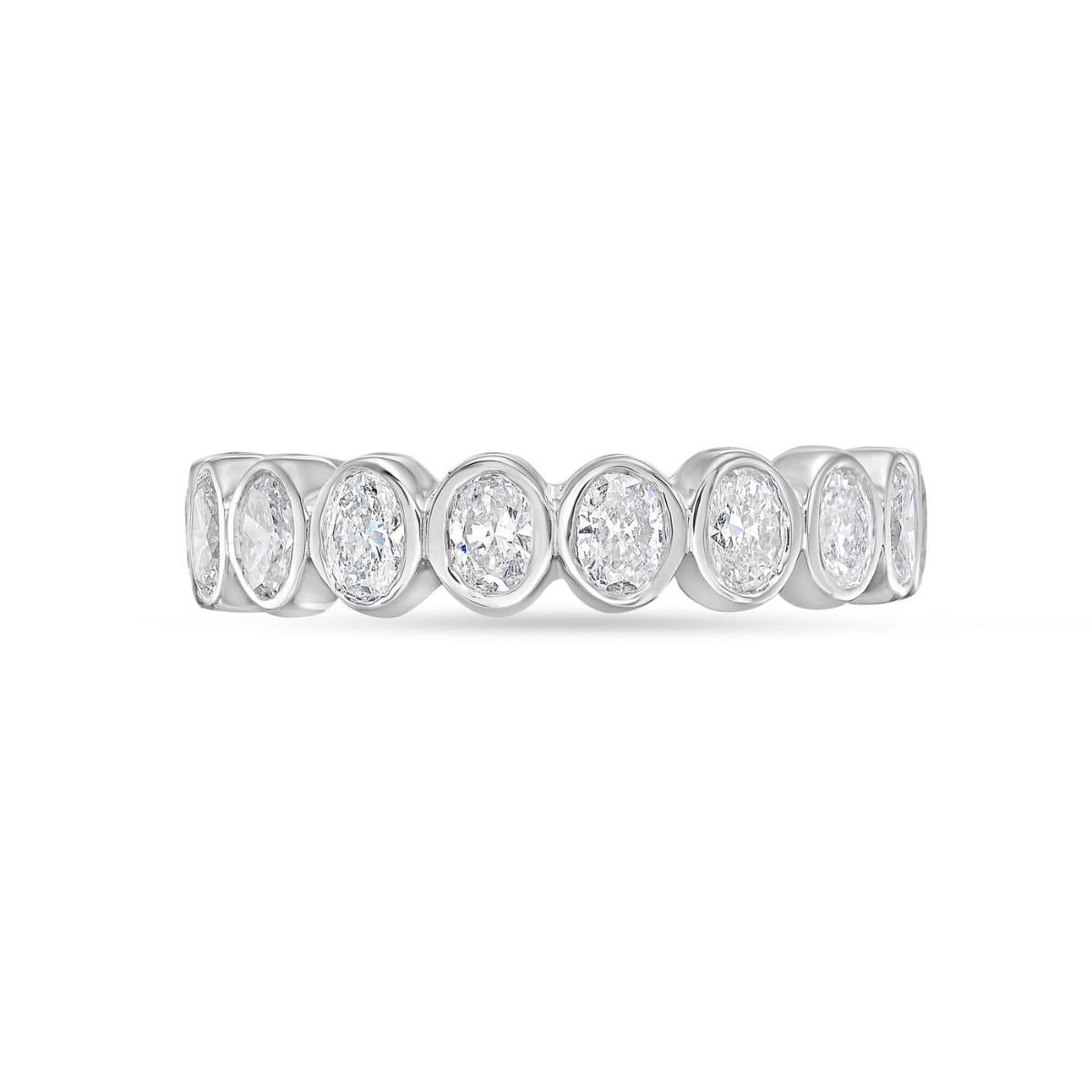 Lab Grown Petite Oval Bezel Eternity Band