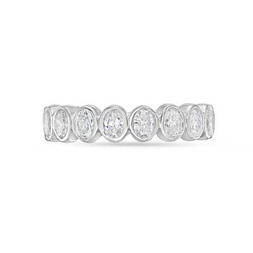 Lab Grown Petite Oval Bezel Eternity Band
