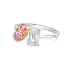 Lab-Grown Pink Oval & Emerald Diamond Fashion Ring