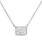 Lab-Grown Radiant Cut Diamond Bezel Pendant