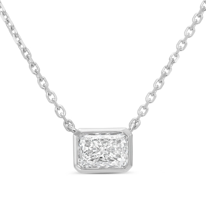 Lab-Grown Radiant Cut Diamond Bezel Pendant