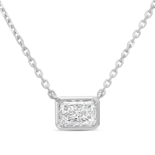 Lab-Grown Radiant Cut Diamond Bezel Pendant