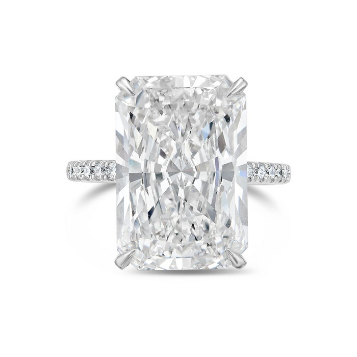 Lab-Grown Radiant Cut Diamond Engagement Ring, 18K Gold