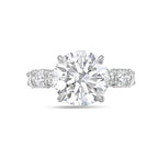 Lab-Grown Round Diamond Engagement Ring with Eternity Shared Prong Band