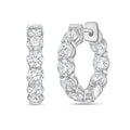 Lab Grown Round Diamond Hoop Earrings - 0.75"