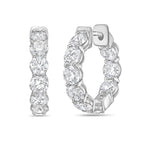 Lab Grown Round Diamond Hoop Earrings - 0.75"