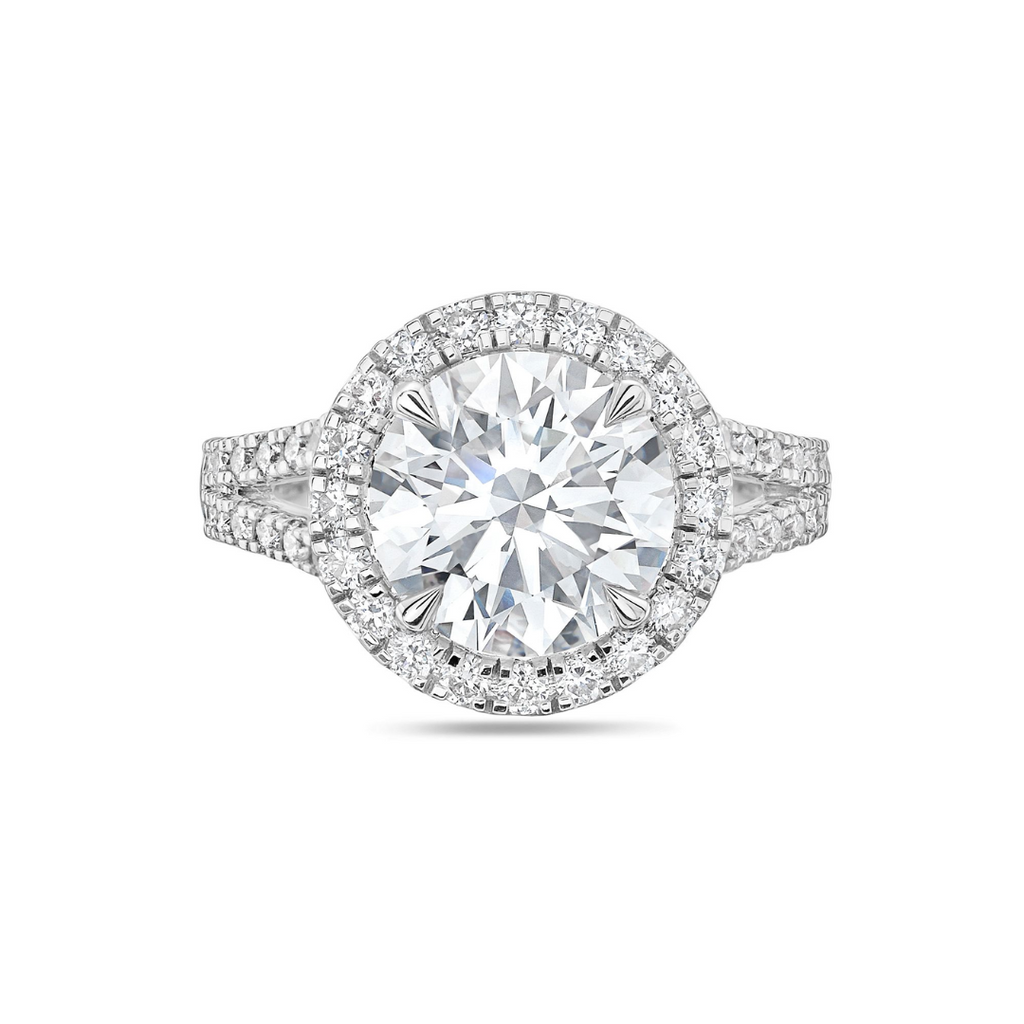 Lab-Grown Round Halo Diamond Engagement Ring