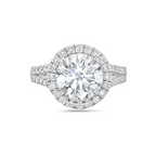 Lab-Grown Round Halo Diamond Engagement Ring