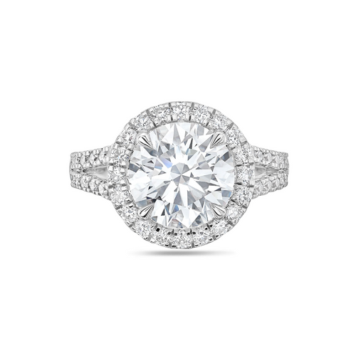 Lab-Grown Round Halo Diamond Engagement Ring
