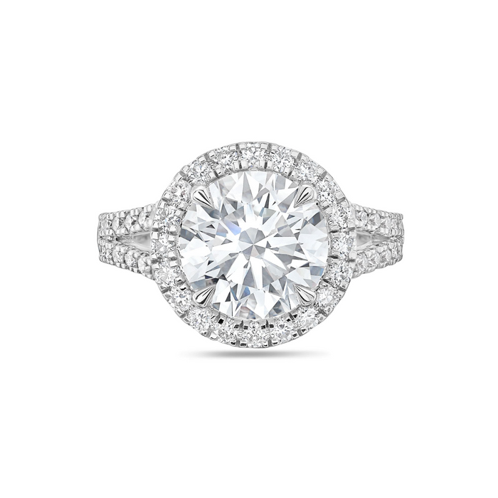 Lab-Grown Round Halo Diamond Engagement Ring