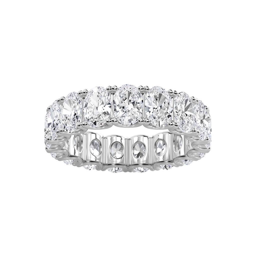 Lab Grown Oval U-Prong Eternity Band