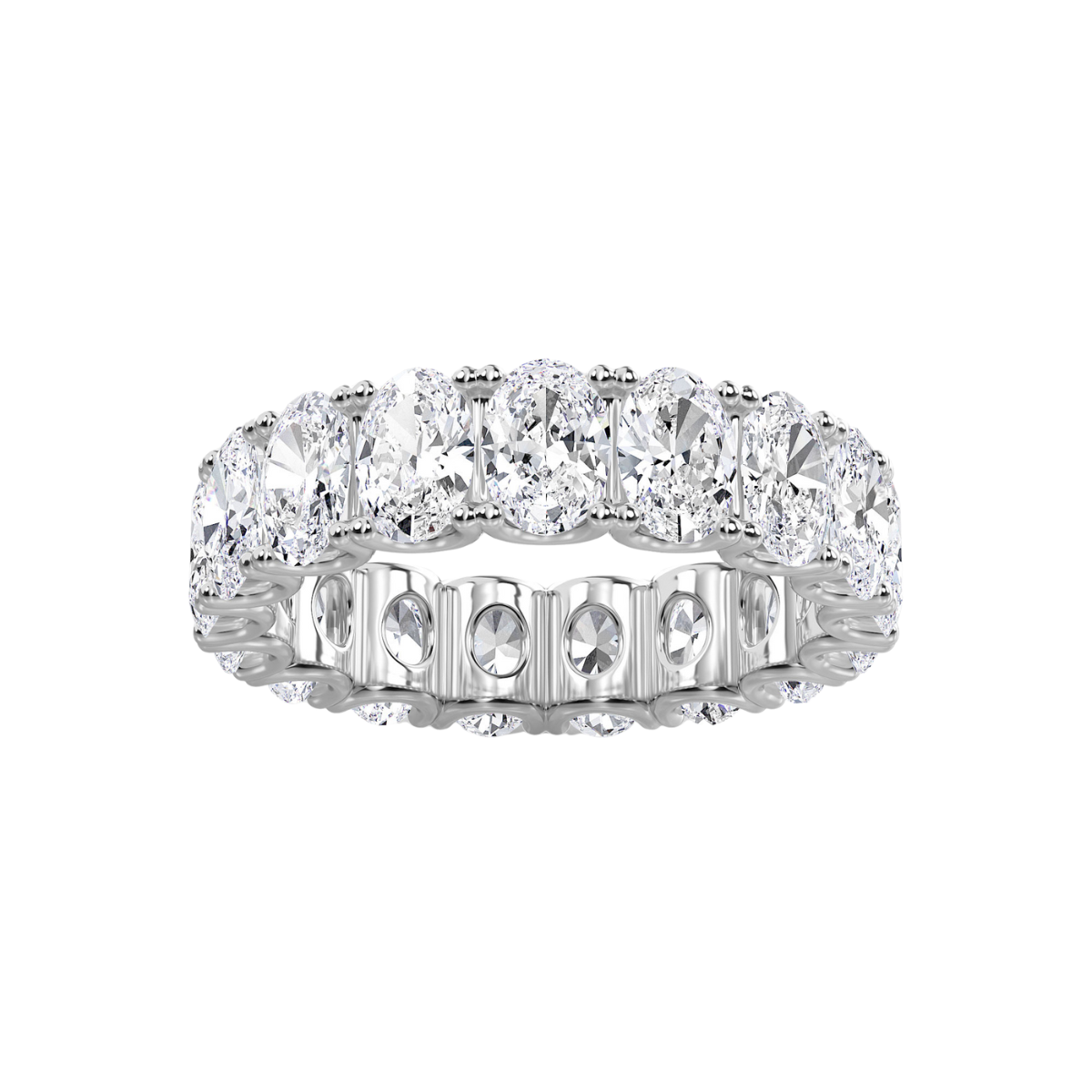 Lab Grown Oval U-Prong Eternity Band
