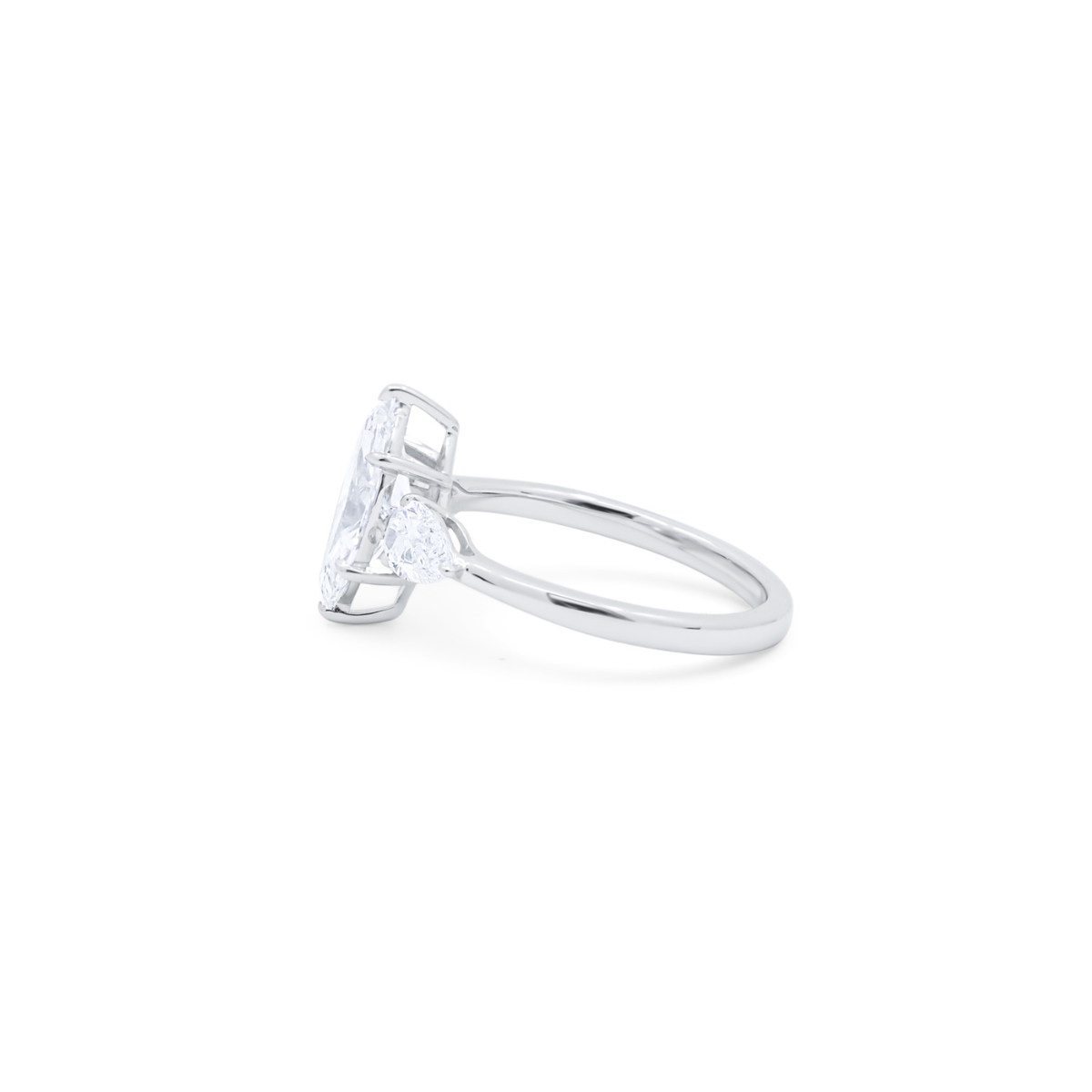 Lab-Grown Three Stone Marquise Diamond Engagement Ring, 18K Gold