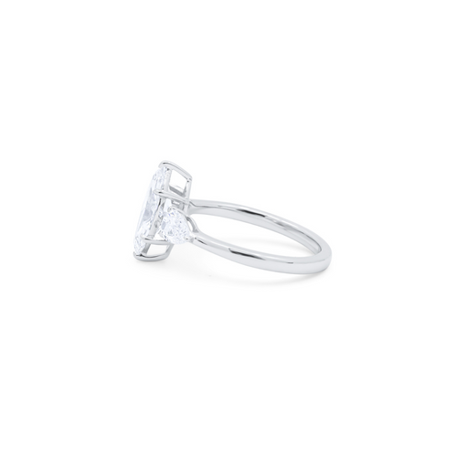 Lab-Grown Three Stone Marquise Diamond Engagement Ring, 18K Gold