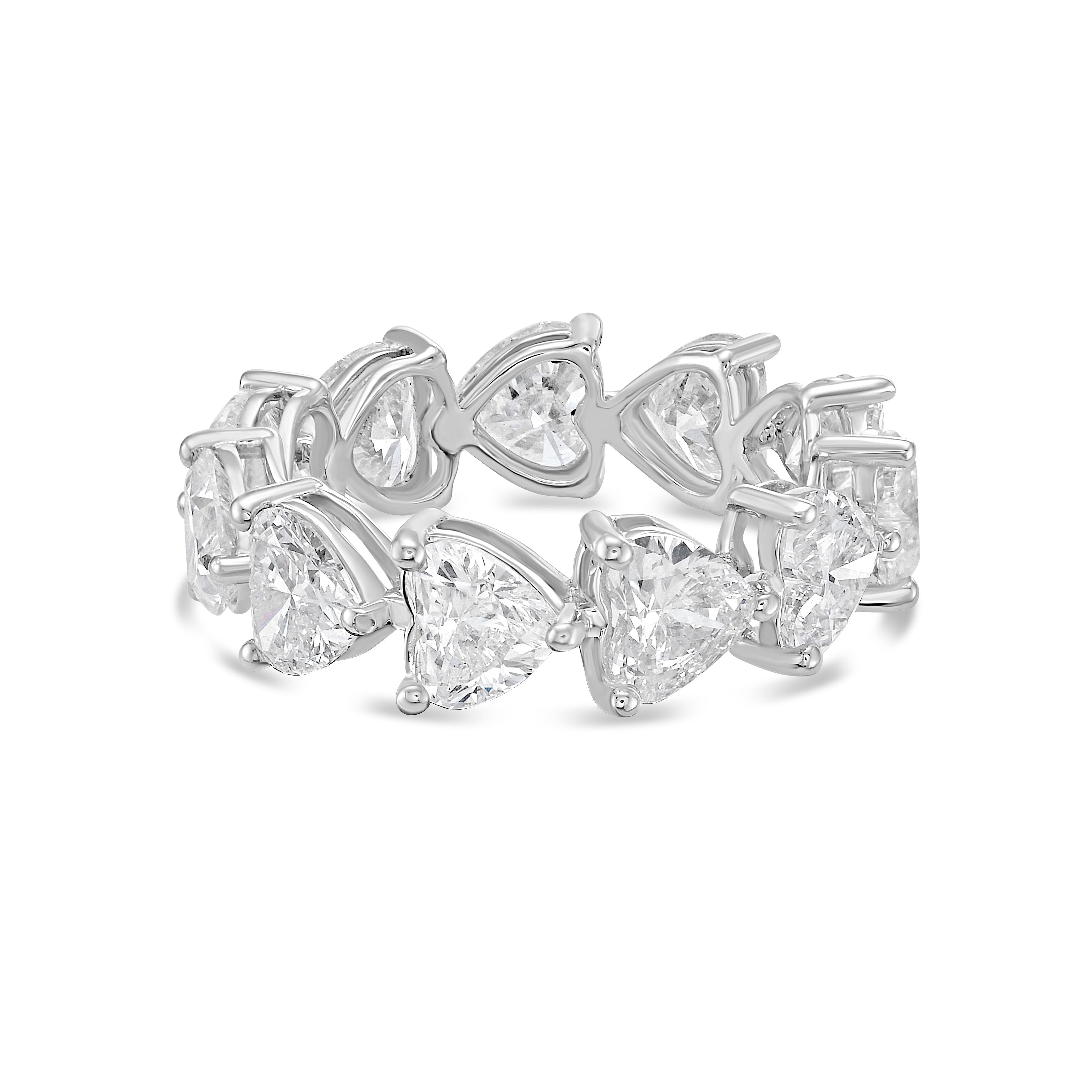 Lab-Grown Heart Diamond Eternity Band, 14k Gold