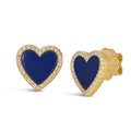 Lapis Lazuli Heart Earring Studs