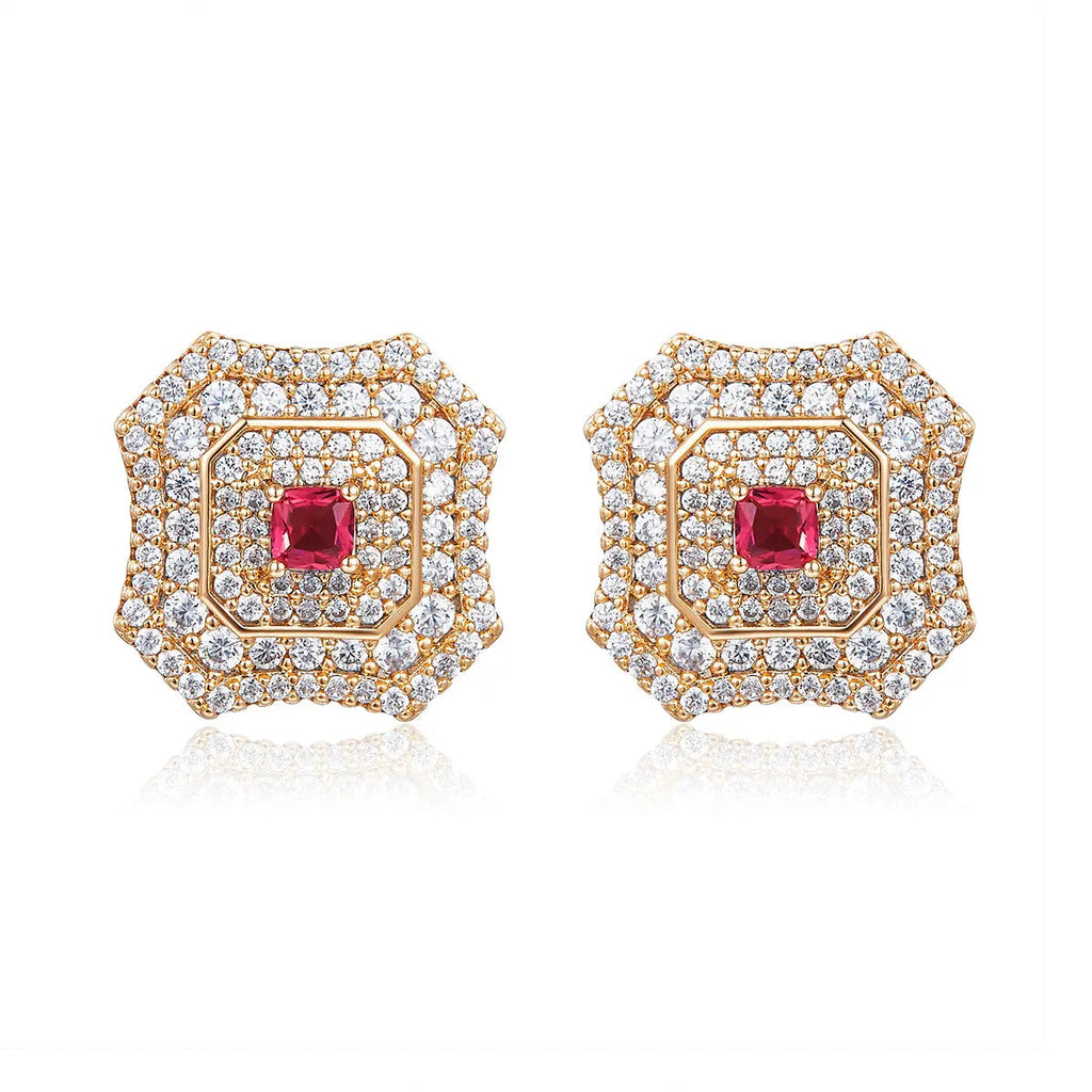 Latte Da Earrings in Ruby