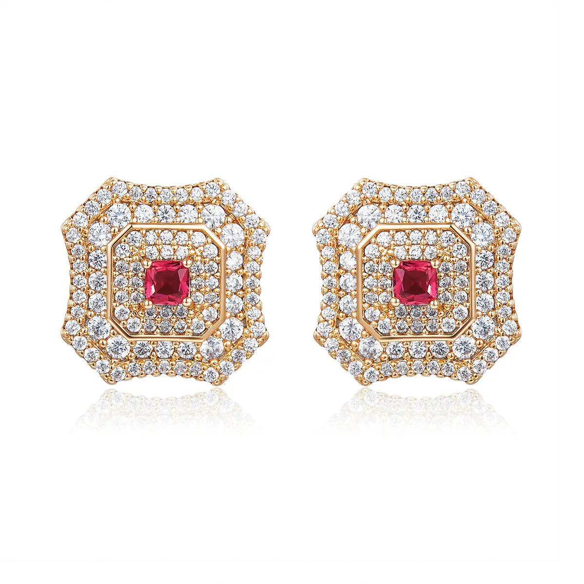 Latte Da Earrings in Ruby