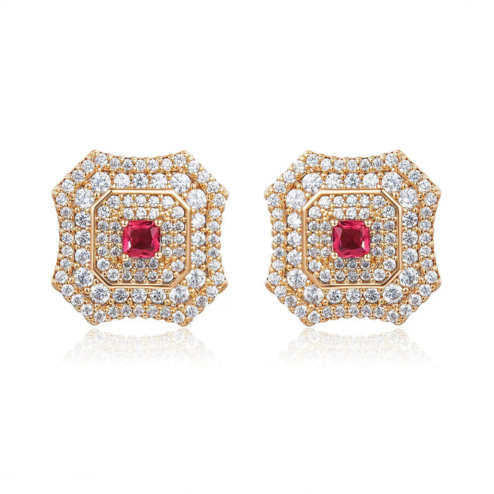 Latte Da Earrings in Ruby