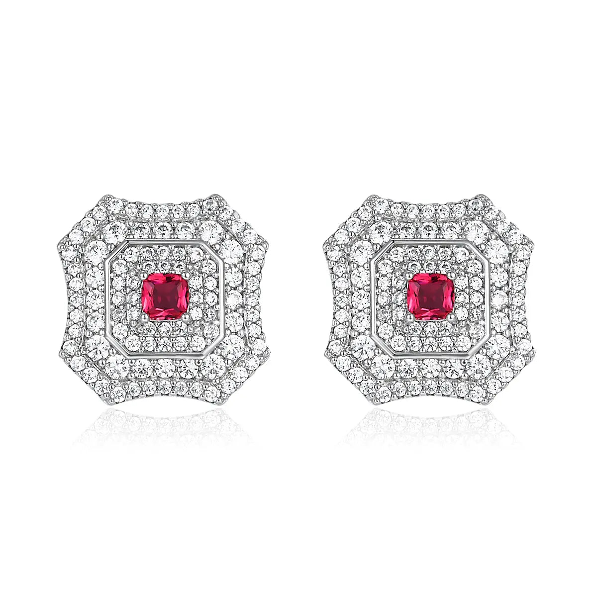 Latte Da Earrings in Ruby - Platinum