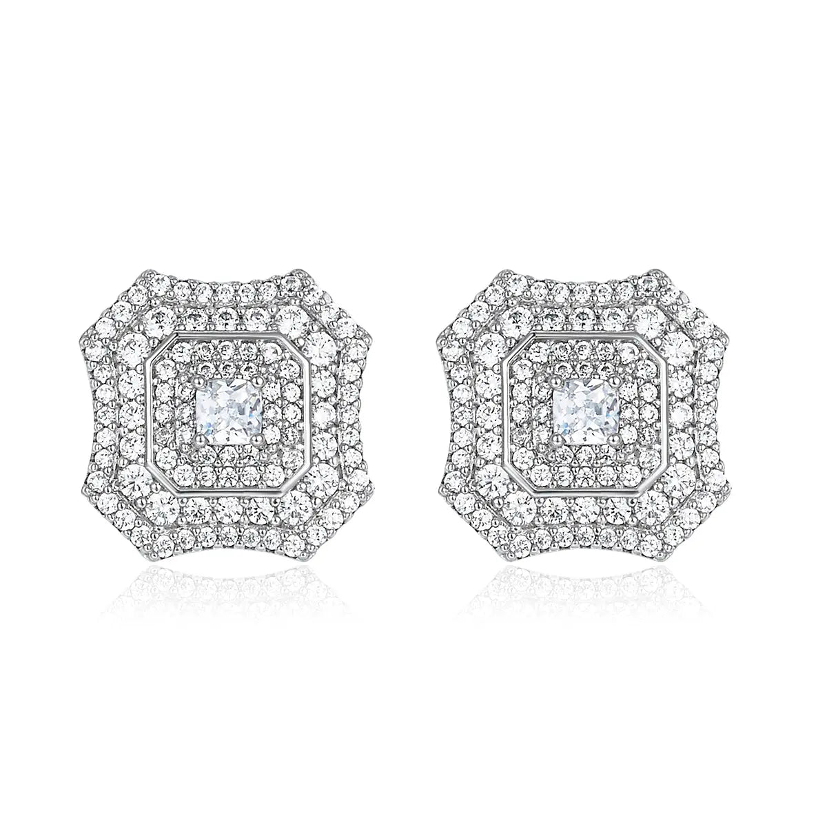 Latte Da Earrings in White Diamond - Platinum