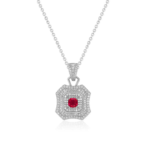 Latte Da Necklace in Ruby - Platinum