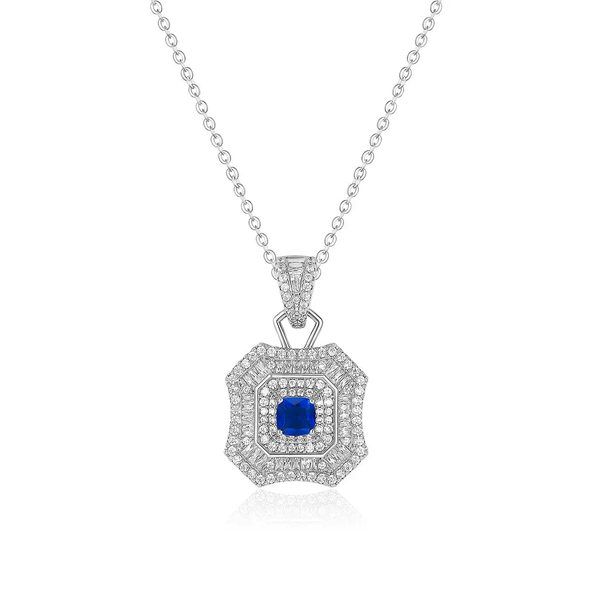 Latte Da Necklace in Sapphire - Platinum