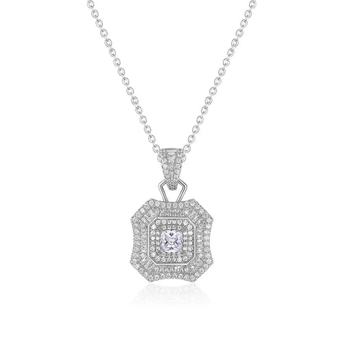 Latte Da Necklace in White Diamond - Platinum