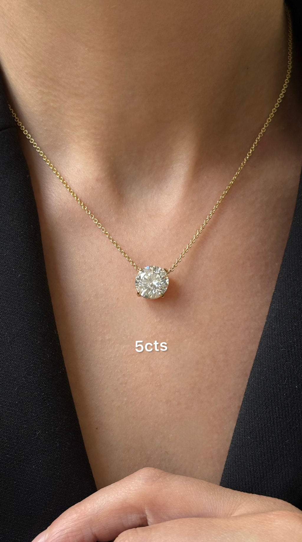 Lab-Grown Round Diamond Solitaire Pendant