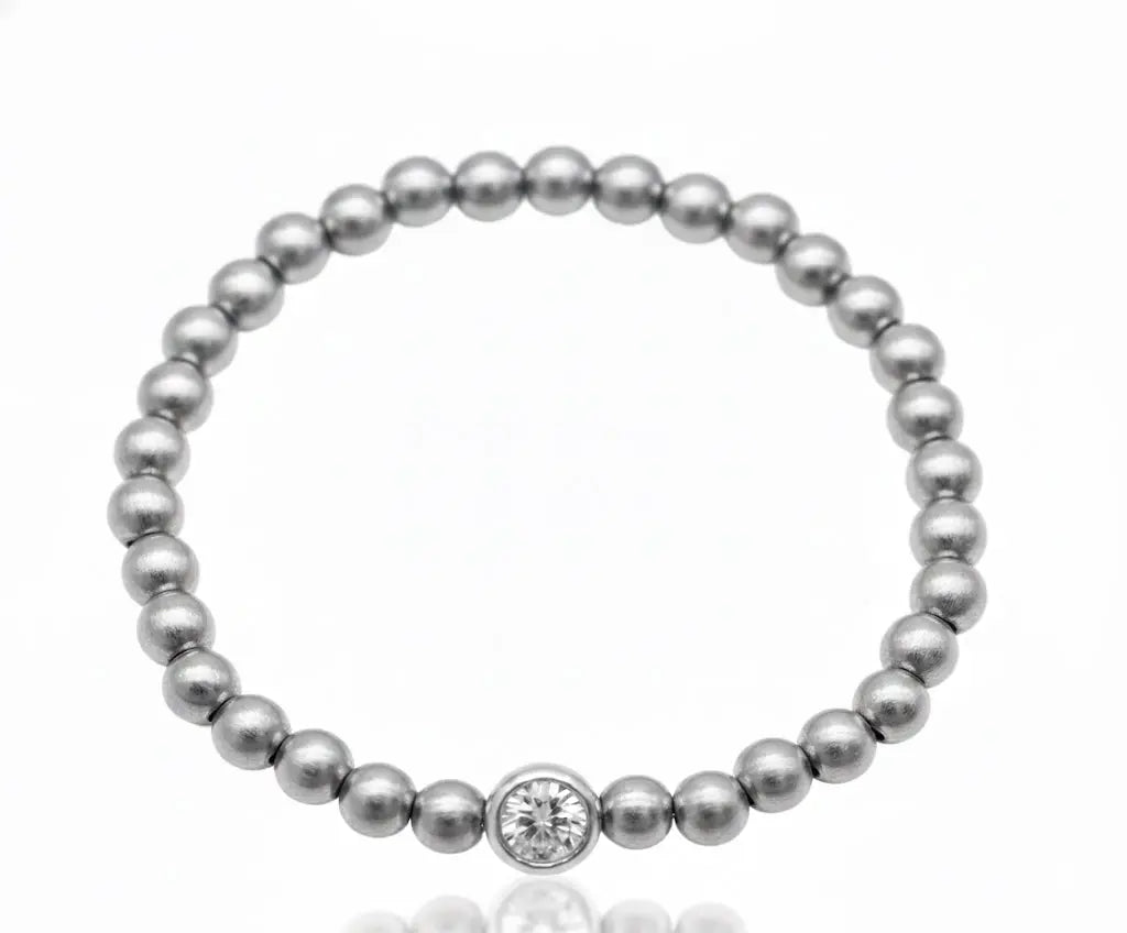 Leticia Bead Bracelet in Platinum