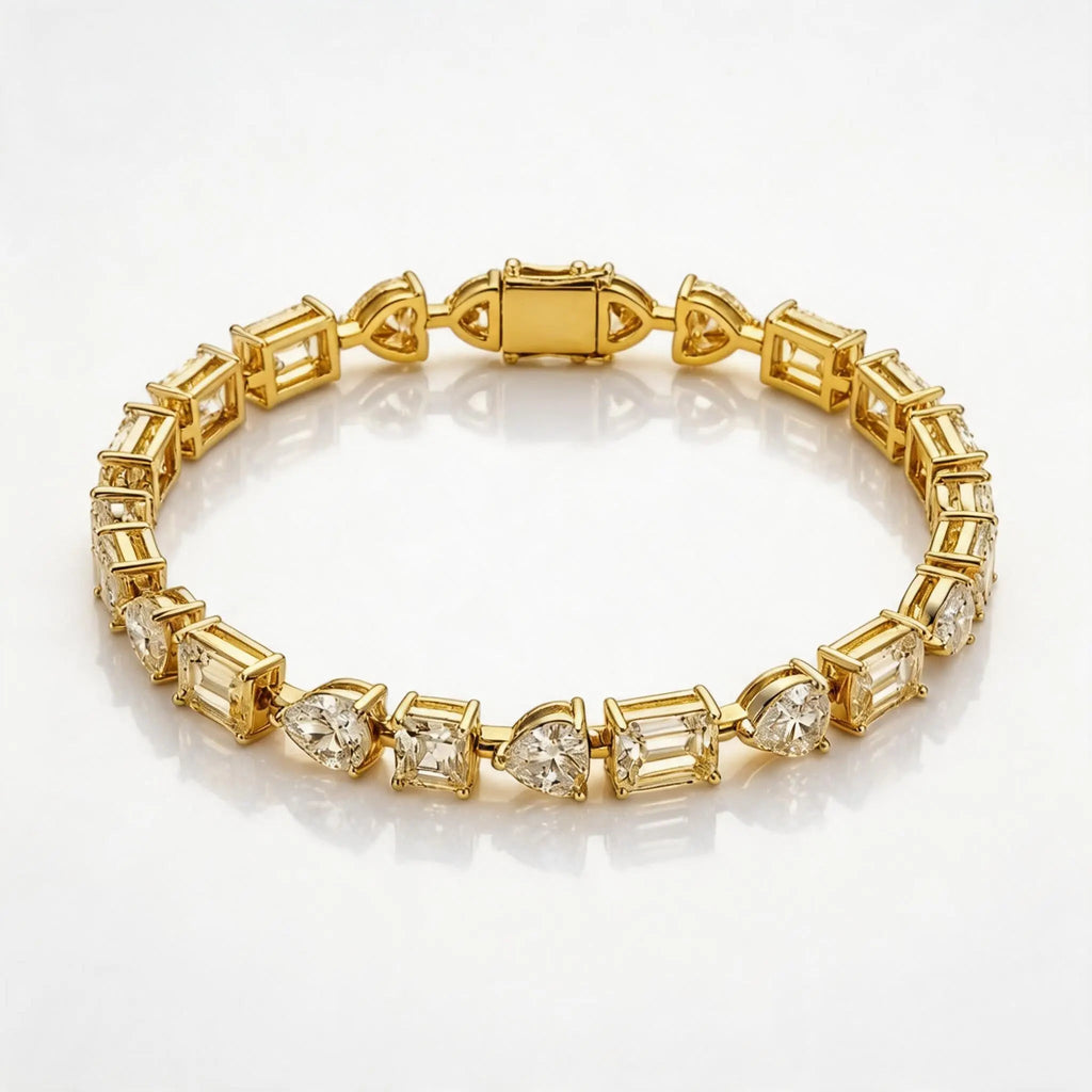 Lisboa 16 Carat Tennis Bracelet Yellow Gold by Kathy Hilton
