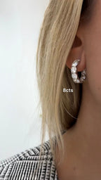 Lab Grown Round Diamond Hoop Earrings - 0.75"