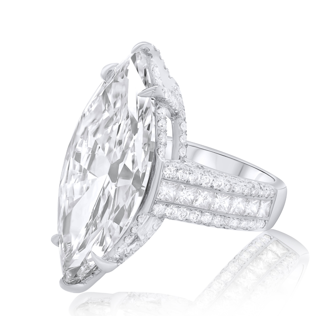 19.85ct Marquise Diamond Ring with Diamond Surround