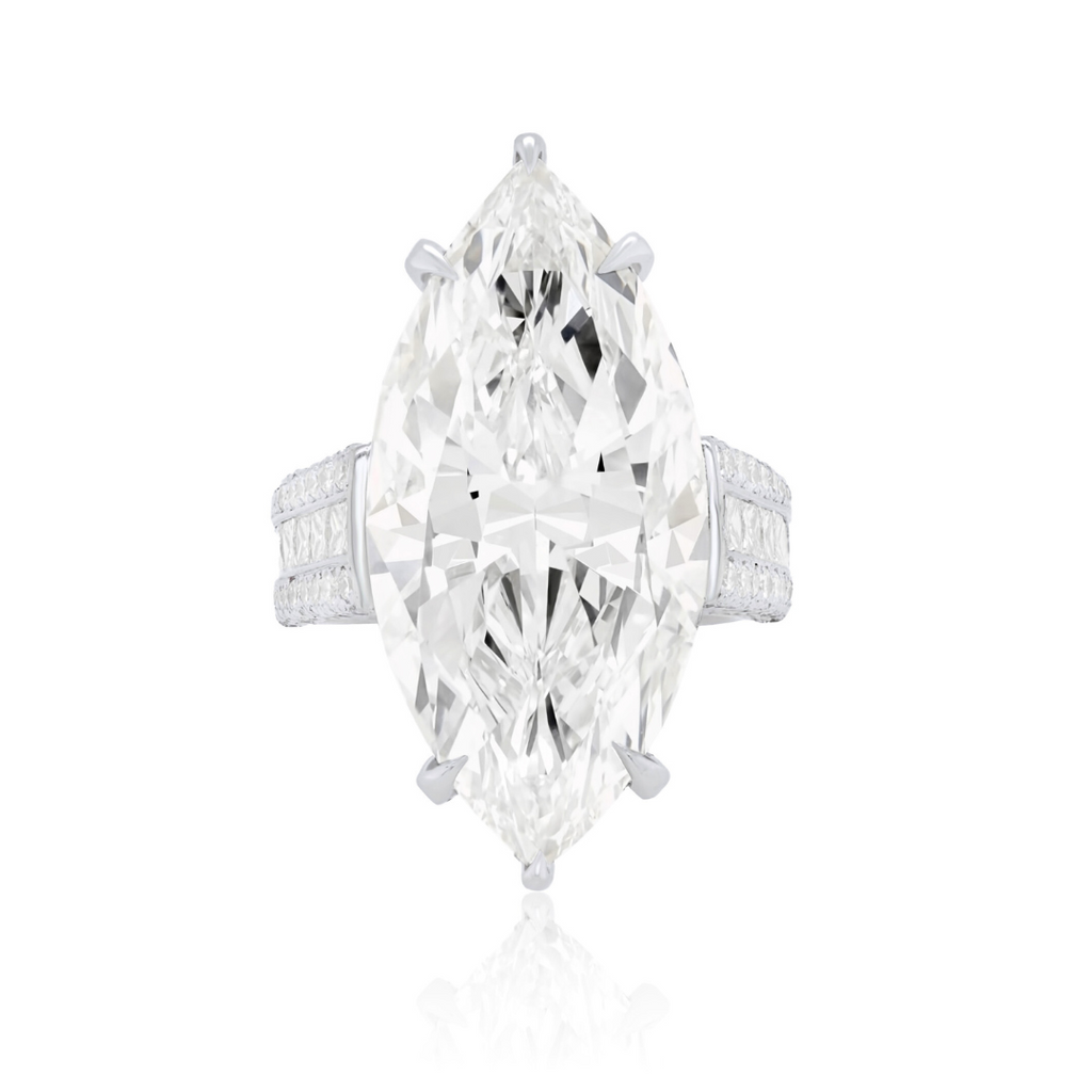 19.85ct Marquise Diamond Ring with Diamond Surround